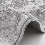 LUMI 4x6 Washable Area Rug for Living Room, Ultra Soft Modern Neutral Grey Rugs Non Slip with Rubber Backing, Low Profile, High Traffic, Stain Resistant Carpets, Ideal for Bedroom, Dining Room