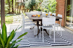Unique Loom Outdoor Striped Collection Area Rug - Striped (4' 1" x 6' 1" Rectangle, Charcoal/Ivory)