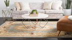 Unique Loom Versailles Collection Traditional Classic Floral Motif Area Rug (5' 0 x 8' 0 Rectangular, Slate Blue/ Ivory)