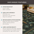 2x10 10ft Long Hallway Rug Runner - Washable Boho Rug for Entryway Idoor Non Slip, Dark Green Forest Butterfly Vintage Carpet, Low Pile & Soft Stain Resistant Indoor Décor