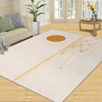 Boho Sun Runner Rugs 3x6ft, Minimalist Sunburst Bedside Rug, Geometric Solar Laundry Rug with Non Slip Backing for Bedroom Kitchen Sink Front Door Entryway Indoor