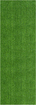 Ottomanson Artificial Grass Turf 2'7" x 7' Indoor Outdoor Faux Grass Rug with Drainage Holes, Customizable with Extra Long Size Options, Perfect for Patio Lawn Balcony Weddings Photoshoot Backdrop