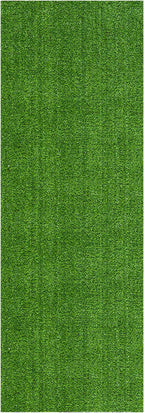Ottomanson Artificial Grass Turf 2'7" x 7' Indoor Outdoor Faux Grass Rug with Drainage Holes, Customizable with Extra Long Size Options, Perfect for Patio Lawn Balcony Weddings Photoshoot Backdrop