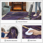 5x7 Abstract Marble Rugs for Bedroom - Purple-Marble Print Rug, Luxury Stone Pattern Rug Non Slip Soft Rugs for Living Room Hardwood Floors Teen Room
