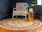 Unique Loom Voyage Collection Traditional Oriental Classic Area Rug (3' 3 x 3' 3 Round, Ivory/Gold)