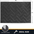 PURRUGS Easy Care Area Rug 6ft x 9ft, Non-Slip Machine Washable Entry Rug, Stain Resistant Accent Rug for Hallway, Bedroom, Living Room and Mudroom, Charcoal