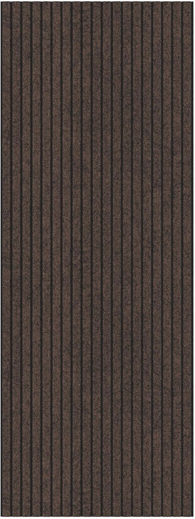 Ottomanson 2'7" x 45' Hallway Runner with Scraper Pile - Extra Durable Non-Slip Rug Mat for Indoor & Outdoor Use - Ideal for Kitchen, Entryway & Garage - High-Traffic Carpet, Brown