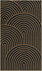 Lahome Modern Rainbow Easy Jute Patio Rug, 3x5 Washable Rugs for Entryway Farmhouse Carpet, Non Slip Indoor Door Mat Contemporary Throw Carpet for Laundry Guestroom Room Porch Decor