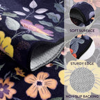 Lahome Floral Kitchen Runner, 2X6 Washable Runner Rug Non-Slip, Ultra-Thin Soft Hallway Rug Stain Resistant Boho Low-Pile Carpet for ‎Laundry Bathroom Bedroom(2x6ft,Purple)