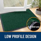 OLANLY Front Door Mat Indoor Outdoor Entrance, Waterproof Heavy Duty Doormat, Fade Resistant, Low Profile, Easy Clean Patio Porch Welcome Floor Mats for Entry, 59x40, Green