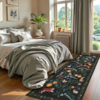 Collive Kitchen Runner Rugs Non Slip, 2.6x8ft Jungle Animal Washable Carpet Runners for Hallway Bathroom, Soft Bedroom Rug Black Ultra Thin Indoor Mats for Entryway, Laundry Room, Bedside