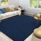 Amearea Large Modern Area Rugs for Bedroom Living Room, 5x8 Feet Navy Blue Thickened Memory Foam Rug, Fluffy Indoor Washable Rugs Non Slip Minimalist Carpet for Boys Girls Dorm Nursery Room Decor