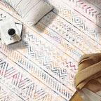 Rugshop Geometric Boho Area Rug – Multi Tribal Pattern, Perfect for Living Room, Bedroom, Office, 3x5
