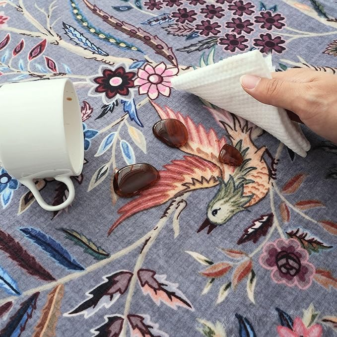 Rugcomf Area Rugs 5x7 Vibrant Tree of Life-Patterned Vintage Washable Area Rug Non Slip Low Pile Large Rugs for Living Room Bedroom Farmhouse Dining Room Kids Playroom, Grey