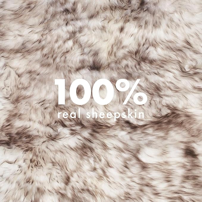 Sheepskin Long Hair 2x3 ft | Bedside Rugs for bedrooms, Sofa, Chair or The Dining Table | Each Sheepskin Rug is Unique and Created by Nature | Small Fluffy Rug in Color Snow Peak