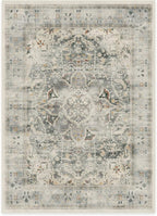 RUGGABLE Washable Vintage Area Rug – Sarrah Sage 5x7, Stain-Resistant, Non-Slip – Medium Machine Washable Rugs for Living Room, Bedroom, Hallway, Entryway & Office–with Standard Pad