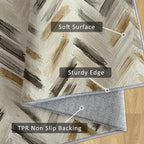 Washable 4x6 Chevron Rug Living Room, Modern Abstract Art Design Area Rugs for Bedroom, Chevron Home Decor Carpet, Low Pile, Non Slip, Kids & Pet Friendly (N4191)
