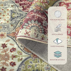 Lahome Moroccan Trellis Washable Orange Rug, 2x3 Entryway Rugs for Kitchen Bathroom, Non-Slip Indoor Door Mat Ultra-Thin, Small Throw Carpet for Bedroom Entry, Orange/Terracotta