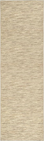 Dash & Albert Clay Natural Machine Washable Rug, Runner-2.5 X 8 Feet, Natural Stripe Pattern