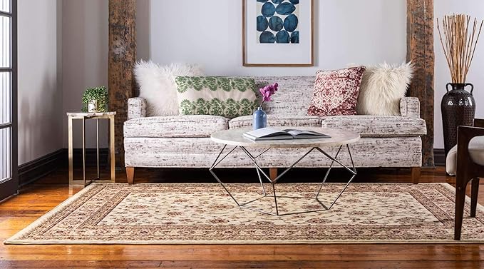 Unique Loom Voyage Collection Traditional Oriental Classic Intricate Design Area Rug (3' 3 x 5' 3 Rectangular, Ivory/Gold)