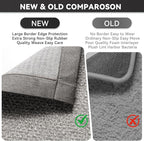 Front Door Mat 2'x3', Jute Like Non-Slip Indoor Mat Entrance, Woven Washable Doormat for Front Indoor Entryway, Grey