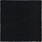 Unique Loom Solid Shag Collection Area Rug (8' Square, Jet Black)