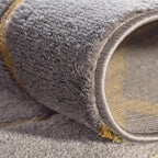 Unique Loom Marilyn Monroe Glam Collection Area Rug - Trellis (5' 3' x 8' Oval, Gray Gold/ Gold)