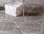 Unique Loom Trellis Frieze Collection Area Rug - Geometric (2' 2" x 3' 1" Rectangle Light Gray/Ivory)