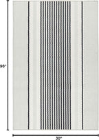 Dash & Albert Gunner Stripe Machine Washable Rug, 2.5 X 8 Feet, Grey Stripe Pattern