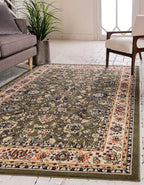Unique Loom Sialk Hill Collection Area Rug - Washington (2' 2" x 3' 1" Rectangle Green/Hunter Green)