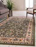 Unique Loom Sialk Hill Collection Area Rug - Washington (7' 10" x 10' Rectangle Green/Hunter Green)