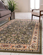 Unique Loom Sialk Hill Collection Area Rug - Washington (7' 10" x 10' Rectangle Green/Hunter Green)
