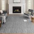 Eleisa Modern Vintage 8x10 Herringbone Chevron Area Rug for Living Room, Light Grey, Non-Slip Stain Resistant Washable Rug, Farmhouse Home Decor Carpet for Bedroom, Kitchen, Dining Room