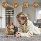 Bavni Washable Rug 9x12 Area Rug for Living Room Bedroom Dining, Washable Vintage Print Carpet, Ultra-Thin Chenille Low Pile Lightweight Rug with Non Slip Backing, Retro Grey
