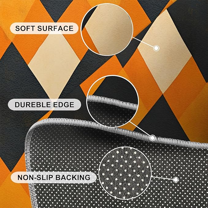 4x5 Geometric Indoor Outdoor Rug - Diamond Shape Pattern Bedside Rug, Modern Minimalism Washable Entry Way Rugs Kids Carpet for Inside House Playroom Living Room End Table Nursery