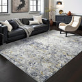 Toneed Abstract Area Rug Modern Washable Rug Soft Non Slip Rug Low Pile for Bedroom Living Room Dining Room Blue 5x7 Feet