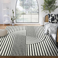 Abani Nuevo Collection Area Rug - Mid-Century Black and White Arch Knot Design - 2' x 3' - for Living Room, Bedroom & Office