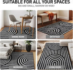 Rugshop Abstract Arch Shag Area Rug Anthracite Dark Gray 5' x 7' Great for Bedrooms, Living Rooms, or Under Coffee Tables