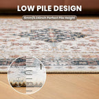 zesthome 8x10 Area Rugs for Living Room,Non-Slip Backing Washable Rugs,Vintage Large Area Rug，Stain Resistant Home Decor Rug (Multi,8'x10')