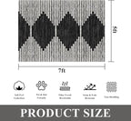 HelloTree Area Rug for Living Room Washable Geometric Moroccan Rug Stripe Farmhouse Bohemian Minimalistic Non Slip Non Shedding Ultra Thin Soft Rug for Bedroom Office DiningRoom Nursery-Black 5'x7'