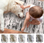 Modern Abstract Runner Rug 2x6, White Black Grey Taupe Washable Kitchen Runner Non-Slip Soft Hallway Rug Runner Thin Print Faux Wool Carpet for Entryway Bedroom Laundry Room Indoor Home Decor