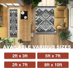 YHSF South West Native American Rug Ritz – Native Tribal American Indian Inspired Rug - Living Room, Bedroom, Hallway, Entryway & High-Traffic Area Rugs - Washable - Soft - Dark Grey, 5 Feet x 7 Feet