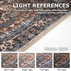 KOZYFLY Small Area Rug 2x3 Ft Rugs for Entryway Washable Boho Entry Rug Non Slip Door Mat Indoor Entrance Faux Wool Vintage Printed Kitchen Rug Throw Rugs for Entrance Kitchen, Red/Navy Blue/Brown