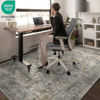 5x7 Machine Washable Area Rug for Living Room, Grey Rusty Boho Vintage Floral Rug Large Non-Slip Low Pile Soft Faux Wool Carpet, Kids and Pets Friendly for Bedroom Dining Room Farmhouse Decor Rug
