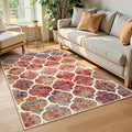 Lahome Moroccan 3x5 Rug for Bedroom, Washable Area Rugs Non-Slip Throw Entryway Rug Small Kitchen Mat Modern Colorful Christmas Carpet Rugs for Living Room Office Bathroom (3'x5', California Sunset)