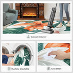 Lily Flowers Rugs for Bedroom - 3x4 Area Rug - Abstract 3D Flowers Rugs for Living Room, Tropical Plants Rug, Washable Home Decor Carpet