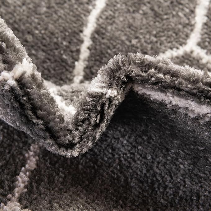 Unique Loom Trellis Frieze Collection Area Rug - Geometric (10' x 13', Dark Gray/ Ivory)