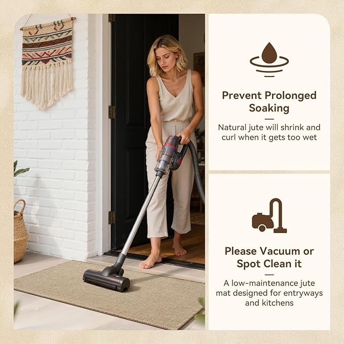 Jute Front Door Mat Indoor Entrance Indoor Door Mat Rugs for Entryway Entry Entrance Mats Inside Doormat Welcome Mats Boho 17"x42"