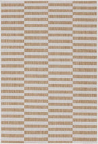Unique Loom Outdoor Striped Collection Area Rug - Striped (2' x 3' 1" Rectangle Taupe/Ivory)