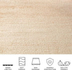 SAFAVIEH Adirondack Collection Area Rug - 4' Square, Champagne & Cream, Modern Ombre Design, Non Shedding & Easy to Clean, Ideal for Living Room, Bedroom, Office, Dining Space (ADR113W)